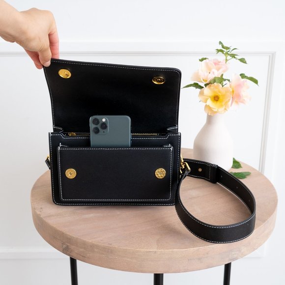 *NEW* Ingrid Crossbody / Shoulder Bag - Genuine Leather - Black - Picture 8 of 10